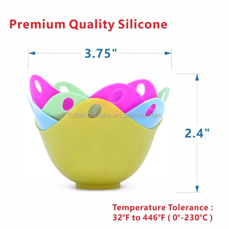 Egg Poacher Silicone  Cups with Ring Stander For Microwave or Stovetop Cooking