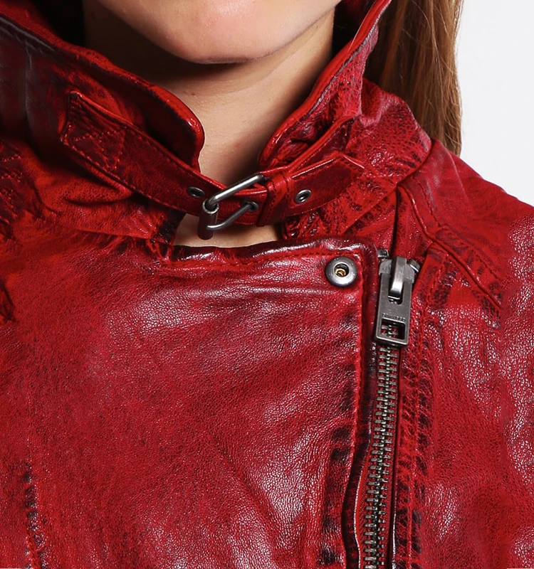 Wholesale Latest Design Vintage Motorbike Leather Jacket Women