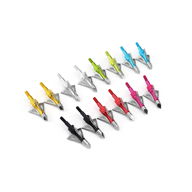 3pcs Archery Bow Hunting Arrow Broadheads Arrowheads 2 Blades Chisel Tips Yellow