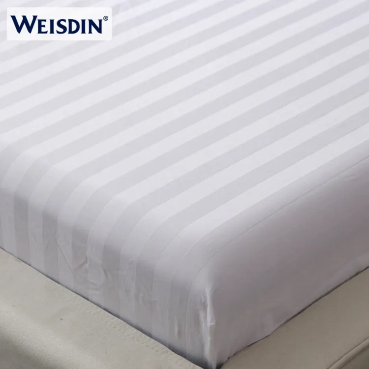 Wholesale Hotel Bed Sheet White King Size Bed Hotel Textile Fitted Bedsheet Elastic Fitted Sheets 100% Cotton