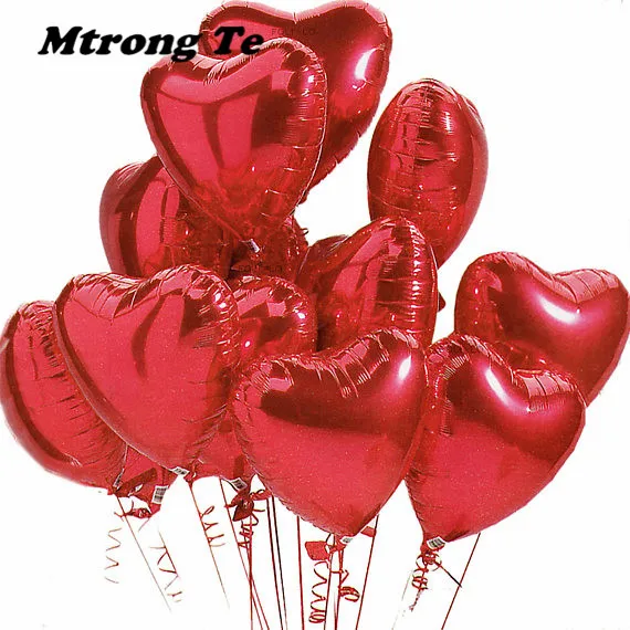 Шары воздушные из алюминиевой фольги, однотонные воздушные шары 18 дюймов с красным сердцем для свадьбы, Дня Святого Валентина (62177803229)