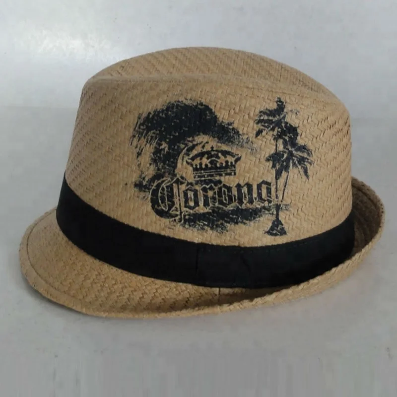 Hot Selling men fashion  flat to flip brim  fedora hat bucket straw hat