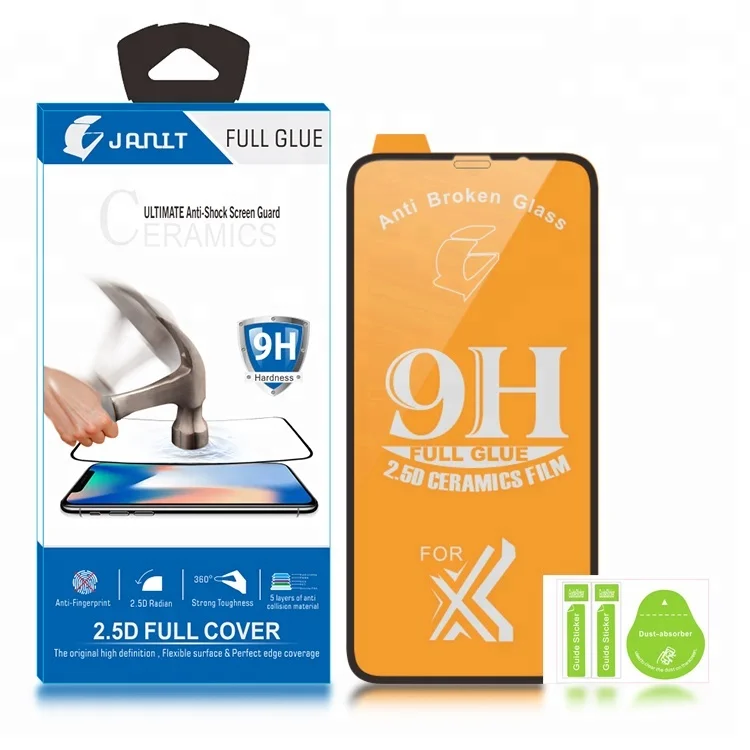 New 9H Flexible safety glass Super Hard glass screen protector for iphone XS Anti-explosion shockproof cell phone lcd screen