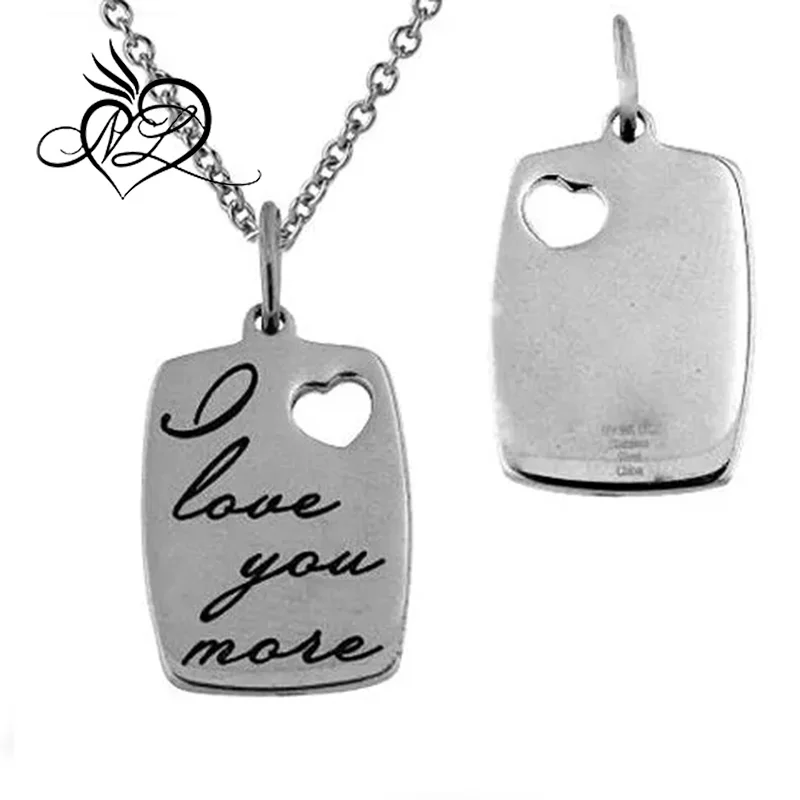 Подвеска-бирка для собак из нержавеющей стали с надписью «I Love You More»