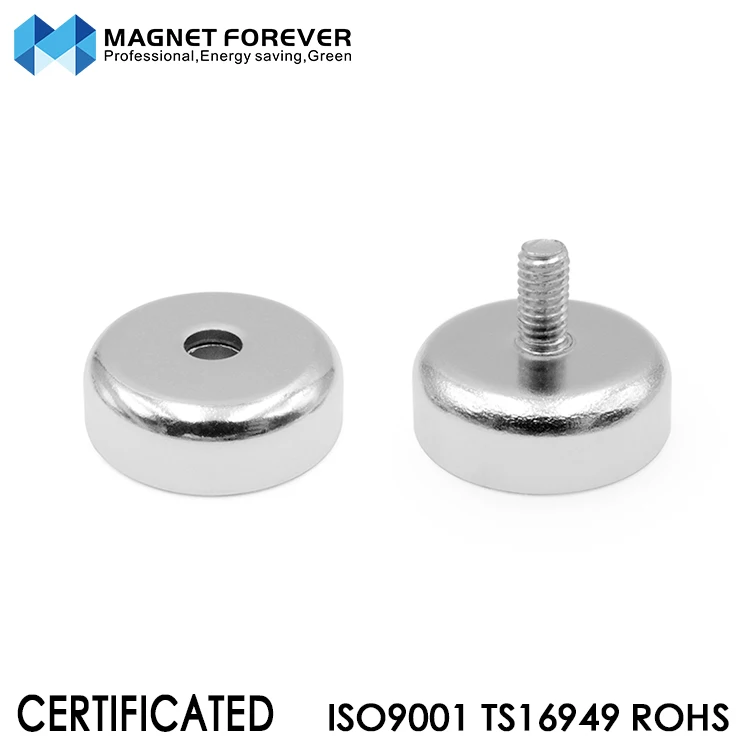 Powerful pull force Round pot magnet neodymium base magnet with screw