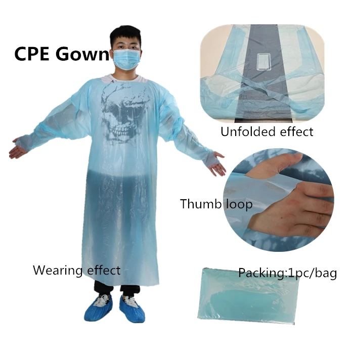 Anti Blood Disposable Medical CPE Gown
