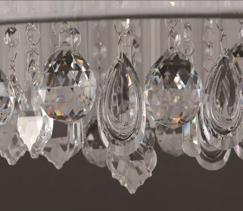 MAX 60W Traditional/Classic Crystal Chrome Metal Chandeliers Black Drum Bubble Shade Ceiling Light Voltage 110 120V