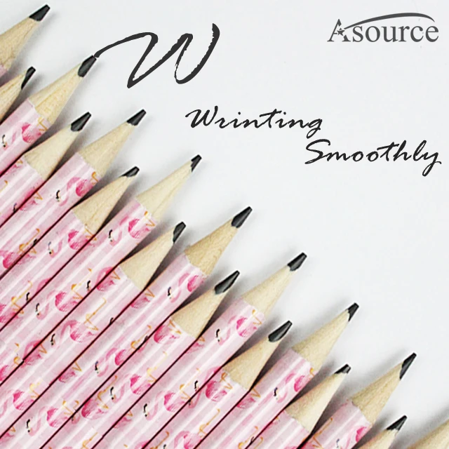 Pink Flamingo Print Pencil With Diamond