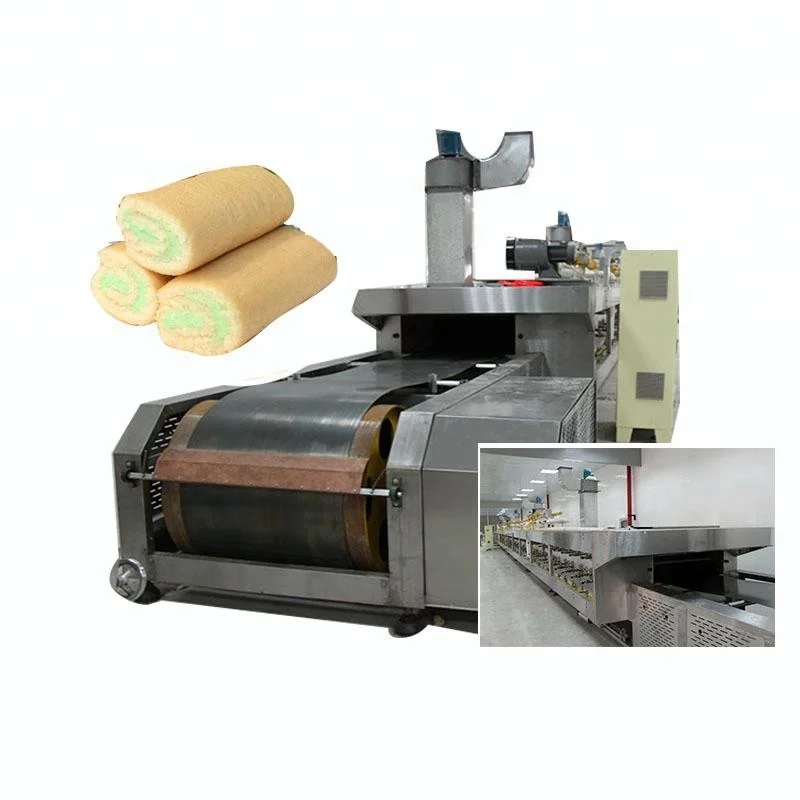 Swiss Roll Cake Making Machine / Mini Layer Cake Production Line / Sandwich Cake Making Machine