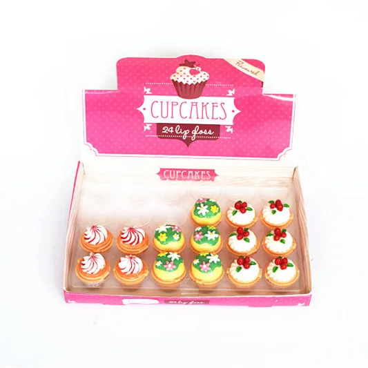 Private Label OEM Cupcake lip balm Nourishing Cute Lip Gloss lip gloss set custom logo