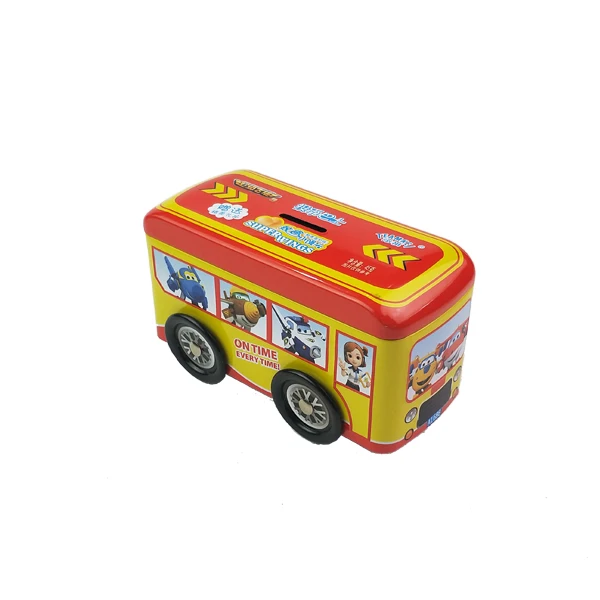 Лучшая цена жестяная коробка для конфет печенья банок в форме автобуса по индивидуальному заказу
