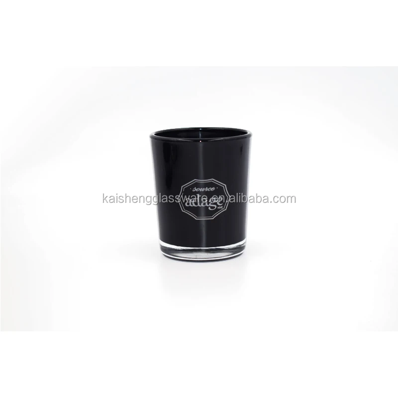 
Handmade matte black Glass Tumblers for Candles with wooden lid 