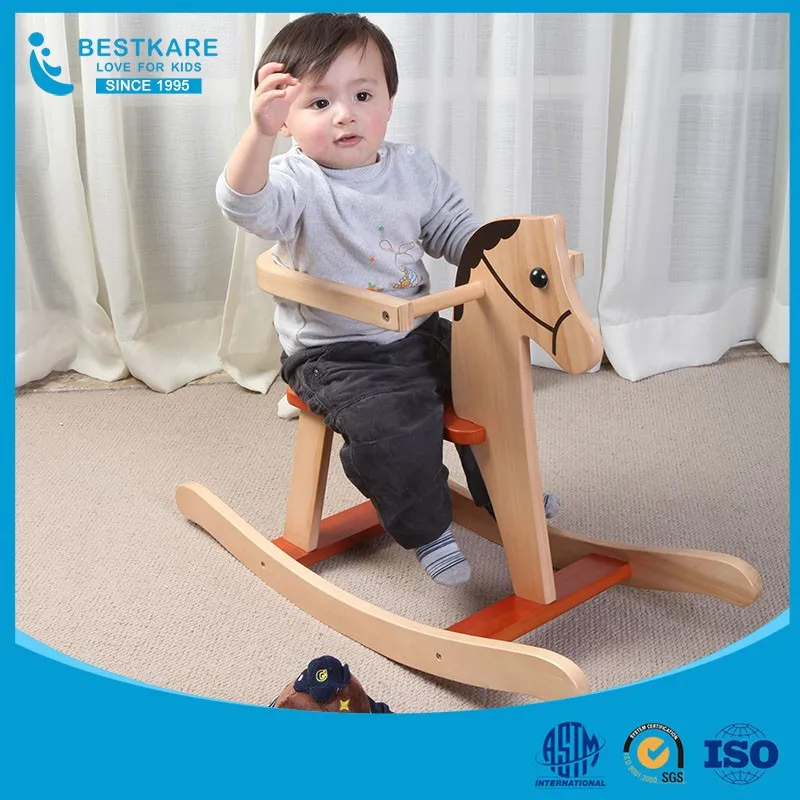 wooden baby rocking horse