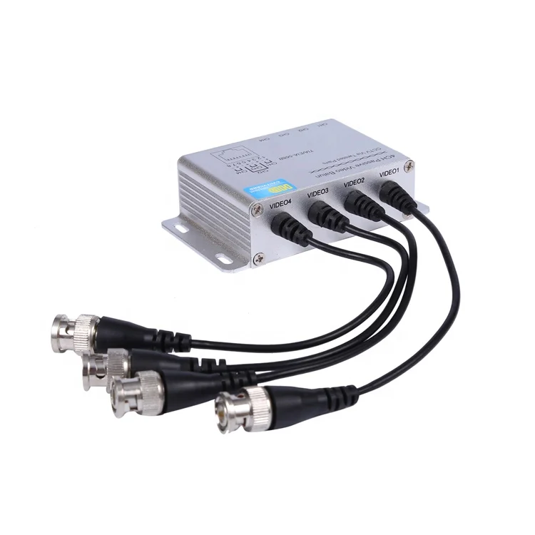 4 channel male BNC passive twisted-pair video balun for cctv system