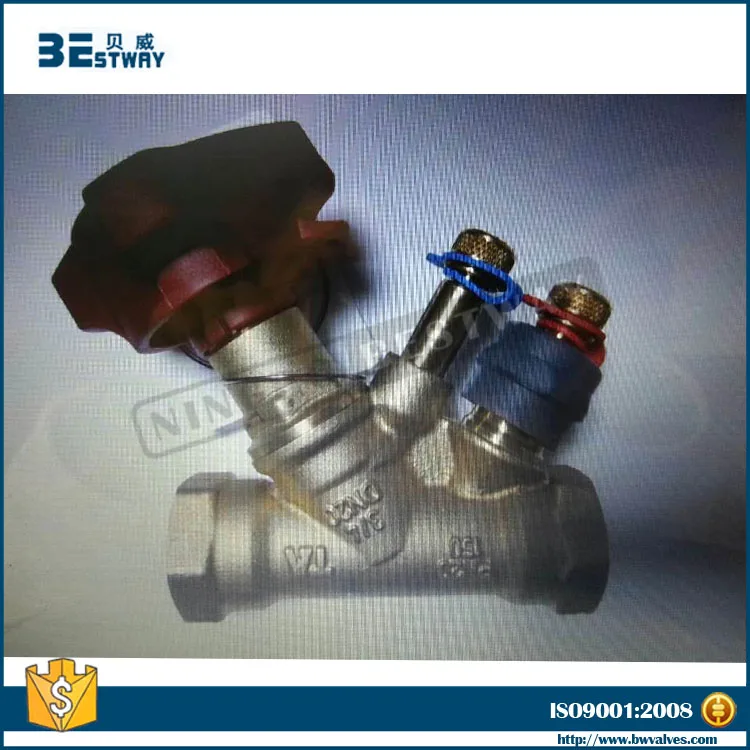 Brass Balance Valve Water Normal Temperature Ball Nature Brass Color Keep Balance of Medium Pressure Manual Female Thread Accept