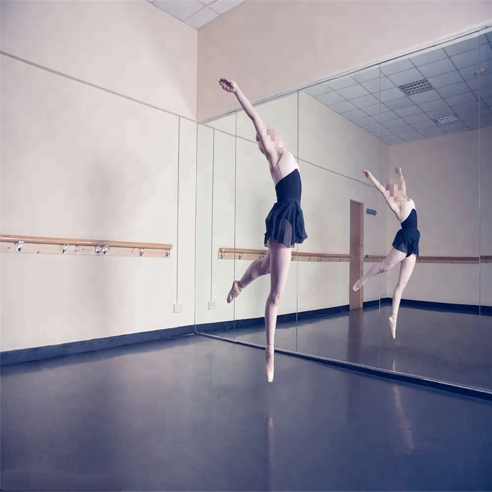 Большие безрамные индивидуальные размеры защитная пленка задние стеновые зеркала для танцевальной студии