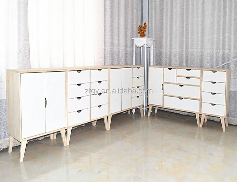 
Wooden furniture wall units in living room 