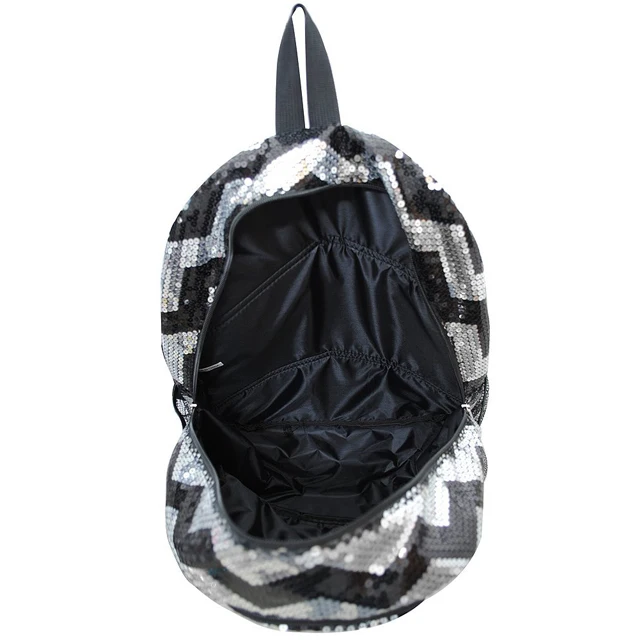 
New Arrival Stylish School Backpack Beautiful Sequin Chevron Print Backpack School Bag 