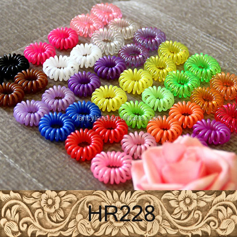 
Hot sell colorful phone coil candy telephone wire hair band 