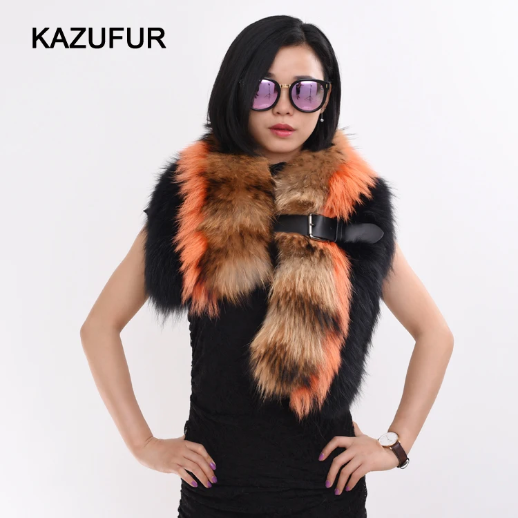 High Quality ladies Fashion Fur Scarf Fashion Raccoon Fur Scarf