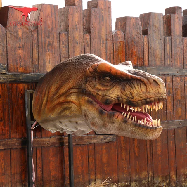 Theme park dinosaur head sculpture animatronic for sale
