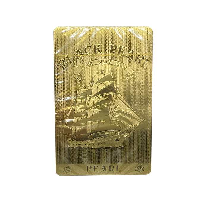 
GS-18148 PET Playing Cards Poker Table Game 24k Golden Plated Poker 