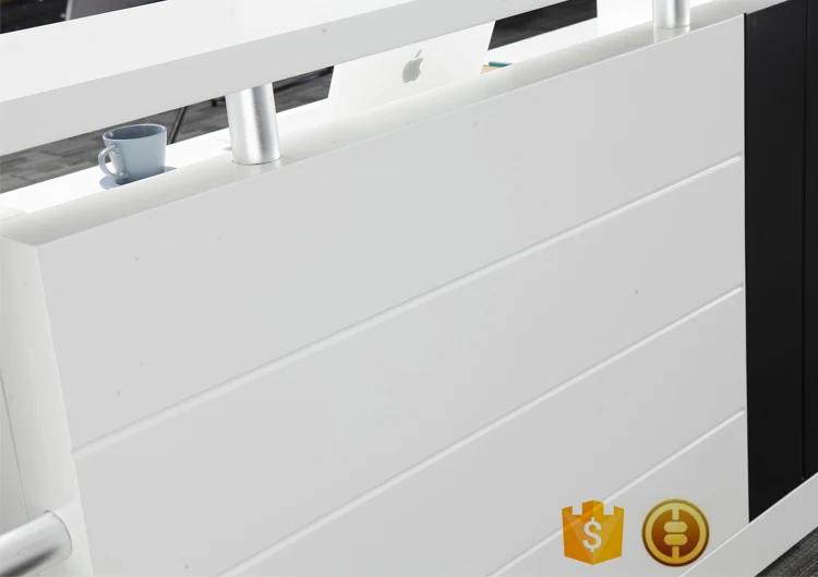 Лидер продаж, l-образный стоячий стол для салона красоты, металлический белый офисный стол для приемной