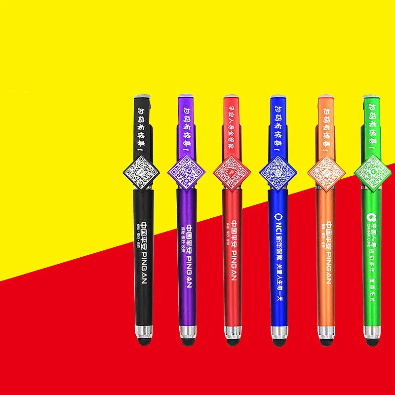 
Wholesale Multi-functional Phone Holder/Capacitance Pen/ Promotional Ballpoint Pens with Logo or QR Code Customized 