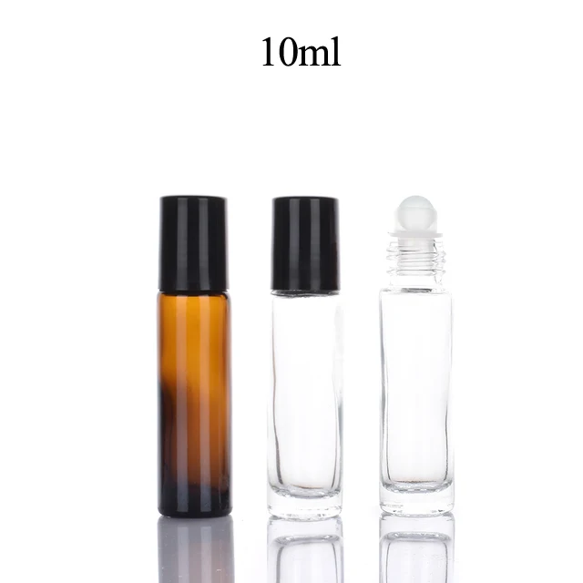 Fuyun Esstenial Oil Packaging  10ml Amber Clear Glass Plastic Stainless Steel Roller Bottle With PP Screw Lid