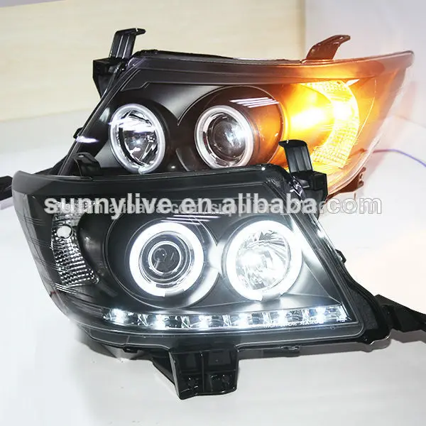 для toyota hilux vigo привело головного света ccfl глаза ангела 2011-2013 год черный корпус v1