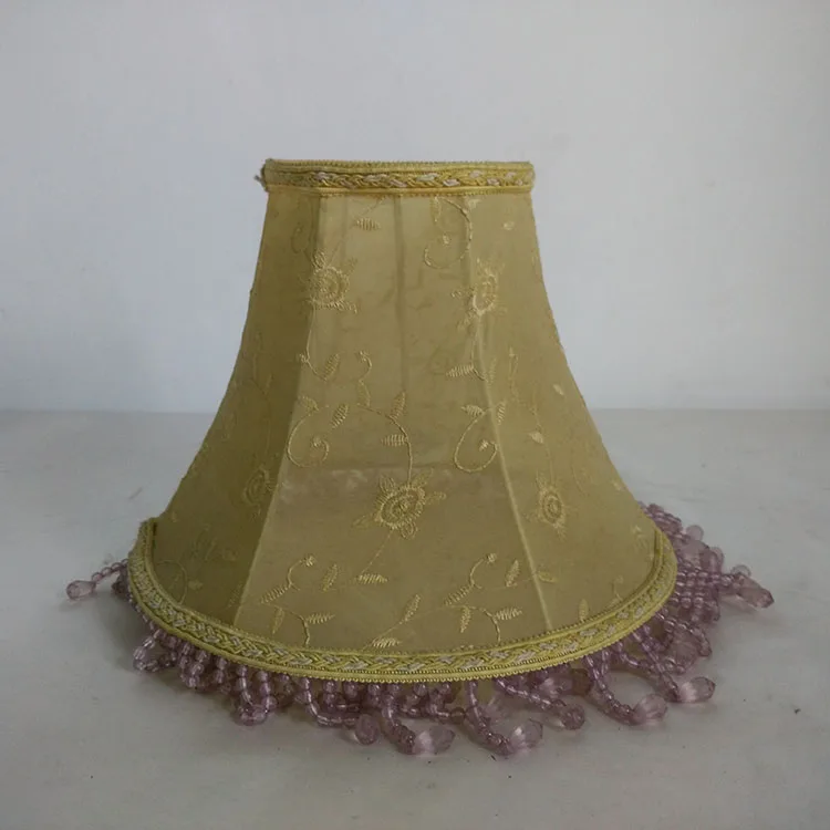 jacquard beaded fringe hurricane lamp shades for table lamp or wall lights hotel fabric wall lamps with shade