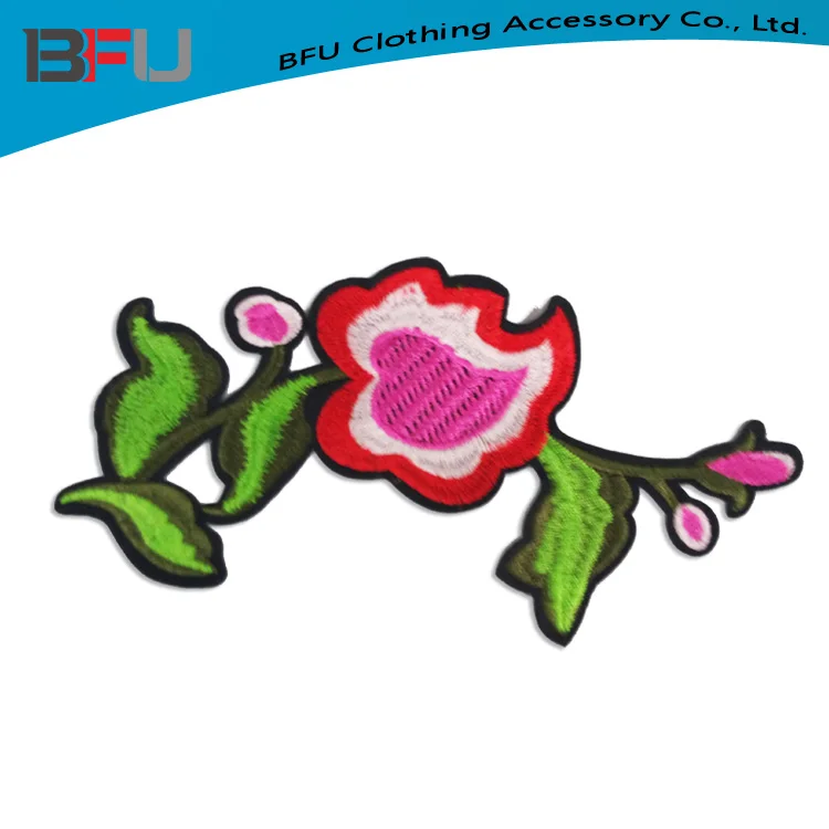wholesale embroidered crochet flower patches custom embroidery factory stock