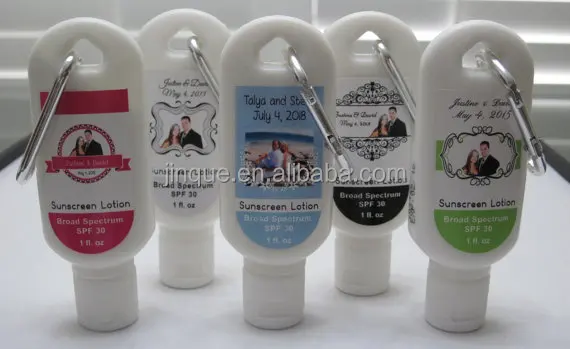 30ml 50ml 60ml SPF30 promotional sunscreen lotion with carabiner