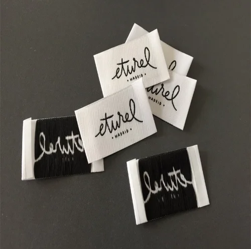 Best quality soft fold garment woven neck label custom woven labels for clothing
