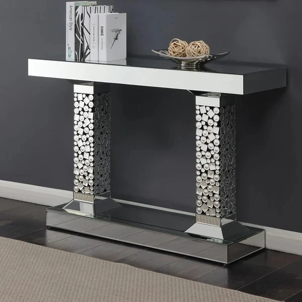 Luxury Sparkly Mirrored Console Table Acrylic Crystal Decorative Hallway Table For Home Hotel