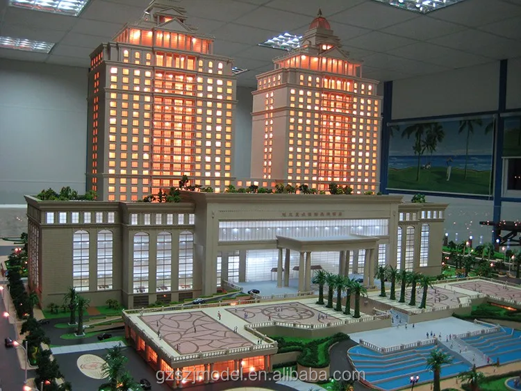 Miniature 3d building model , maquette office custom made scale models