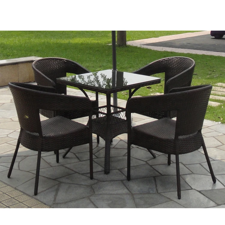 Wicker Chair & Dining Patio Furniture Set Cafe Chairs And Tables