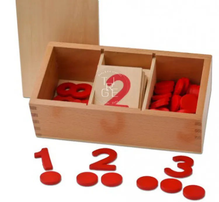 Wooden educational montessori materials for kindergarten and schools the cards and counters