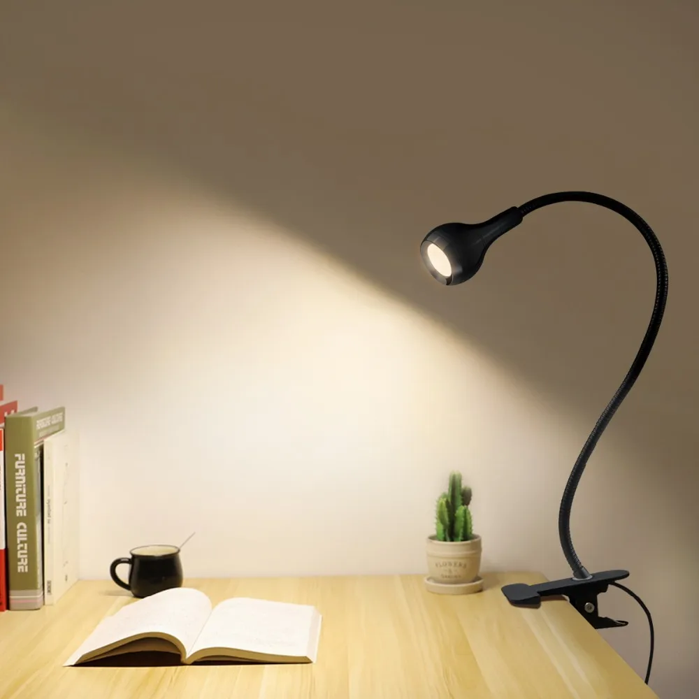 USB Power Clip Holder LED book light Desk lamp  Flexible Bed Reading Book lights Table lamp for the study room bedroom