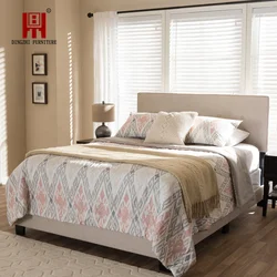 DingZhi Dakota upholstered linen tufted platform bed with wooden support