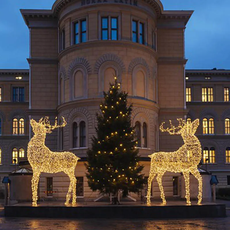 Giant LED reindeer for outdoor life size christmas decorative deer for commercial holiday light displays