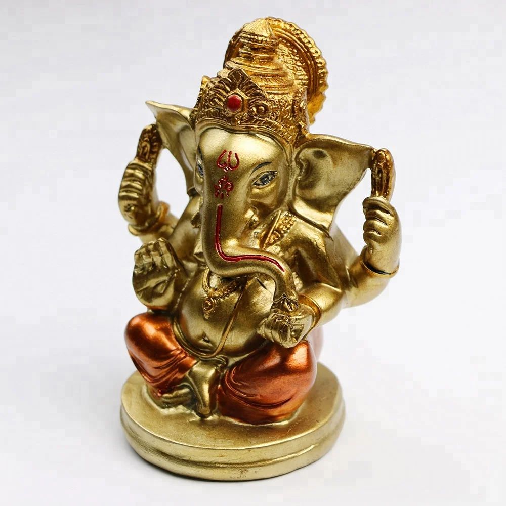 Поли-камень с высокой ручной росписью, 4,72 дюйма, античный цвет, Индийский Бог, статуя Ганеша для украшения автомобиля, статуя Ганеша, статуя для йоги