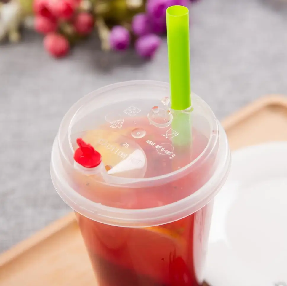 
600ml milk tea plastic cup with lid 
