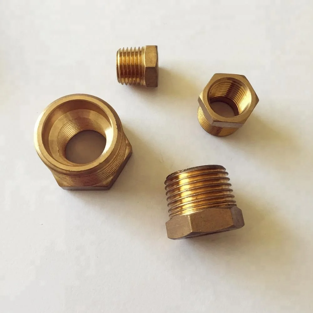 pneumatic fitting male and female threaded extension connector adapter brass bushing