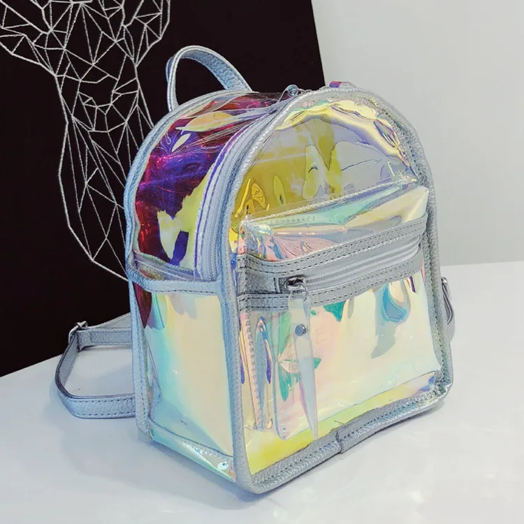 girls fashion laser handbag holographic clear pvc backpack  for wholesale