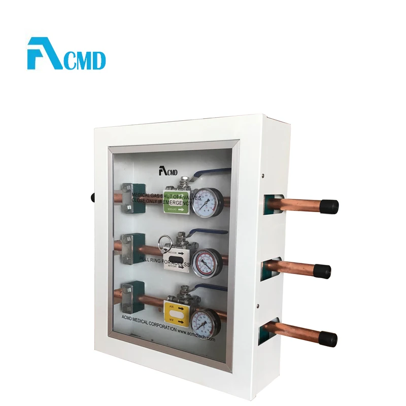 Red Copper Shut Off Medical Oxygen Valve With Box for Oxygen and Vacuum