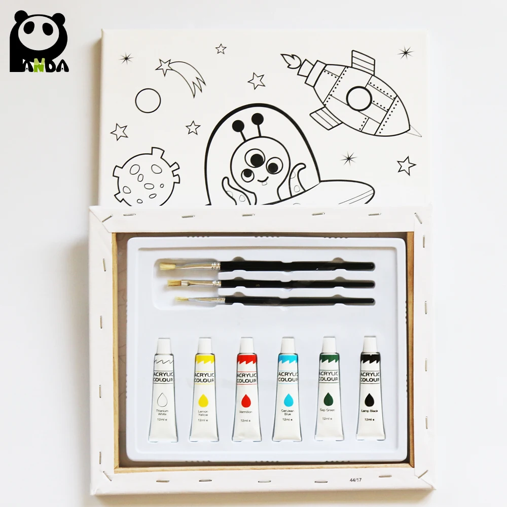
cartoon line pre-printed canvas painting 