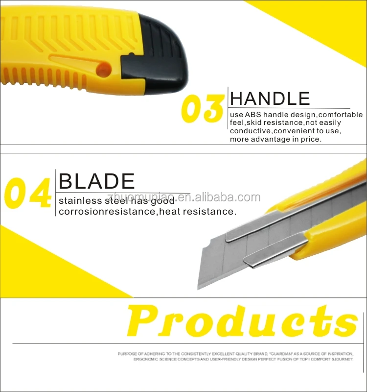 Cutter Knife Plastic ABS 18mm Quick-Change Blades Utility Knife Sliding Blade Knife