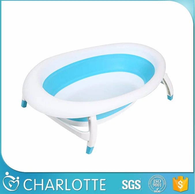 
free sample china made plastic baby folding bathtub stand small deep bathtub 