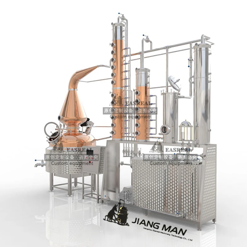 [JiangMan]-Alcohol Processing Type 200L/300L Hybrid Still 6' Copper Plate Copper Reflux Vodka Distillation Column Distiller